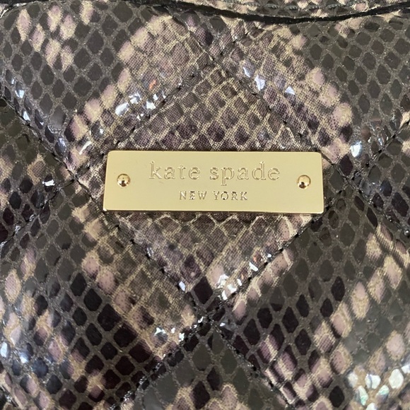 KATE SPADE NY GOLD COAST MARYANNE SNAKE LARGE QUILT LEATHER SHOULDER BAG & COVER - Picture 3 of 8
